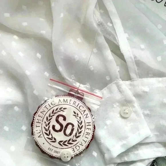 NWT SO Women Sheer Georgette Casual Shirt SIZE Large - Picture 6 of 6